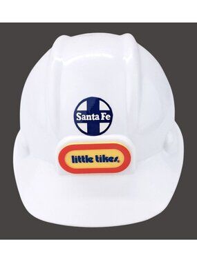 Vintage Little Tikes Santa Fe Railroad Hard Hat White Toy Kids Play Costume